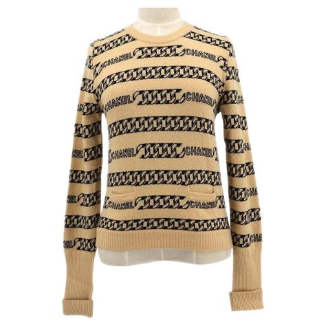 sweat chanel beige|chanel cashmere sweaters.